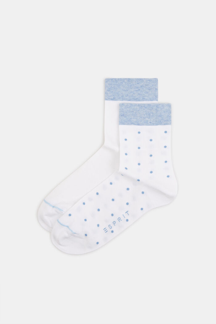 2er-Pack Socken mit Punkten und im 2tone-Look, WHITE, detail image number 0