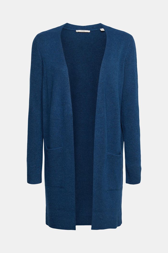 Mit Wolle: offener Cardigan, PETROL BLUE, detail image number 7