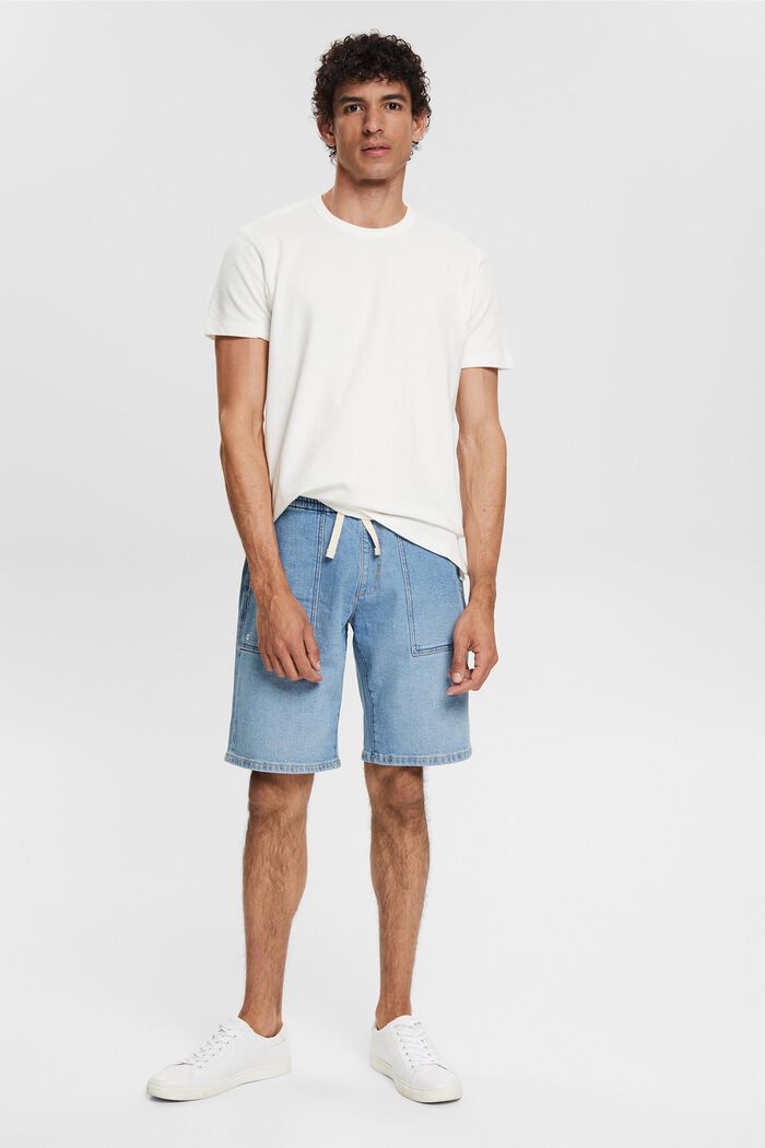 Jeans-Shorts mit Kordelzugbund