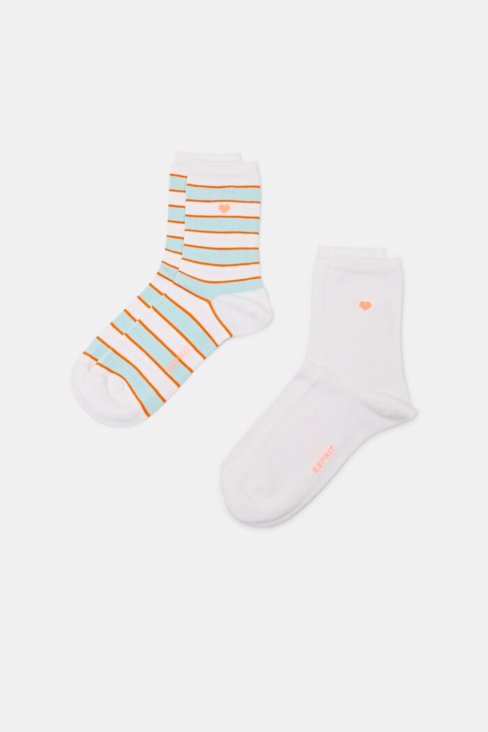 2er-Set Gestreifte Socken, WHITE, detail image number 0