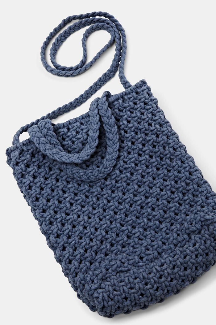 Mini Tote Bag aus 100 % gehäkelter Baumwolle, INK, detail image number 3