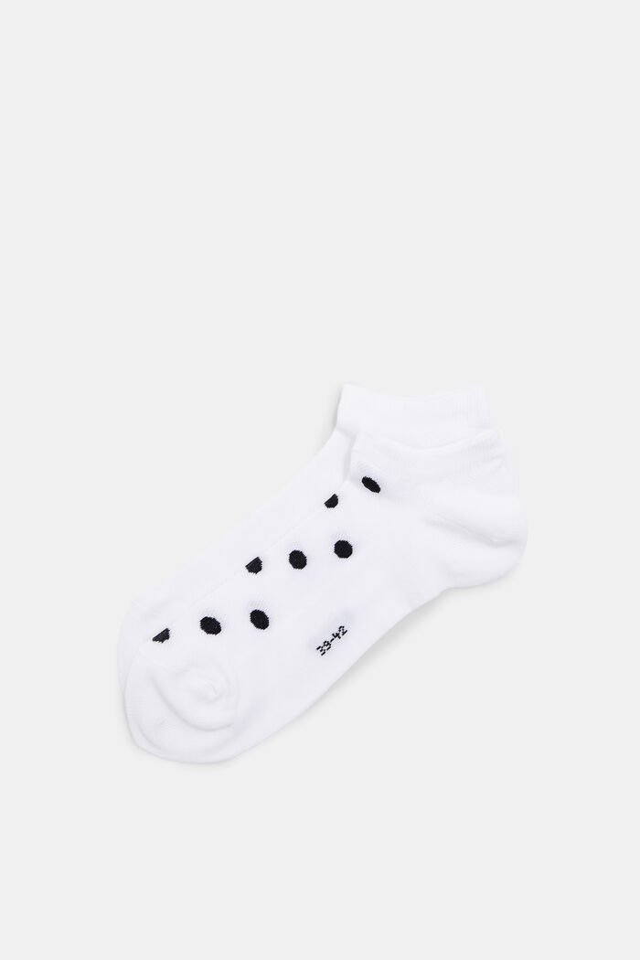 2er-Pack: Sneaker-Socken mit Tupfen, WHITE, overview