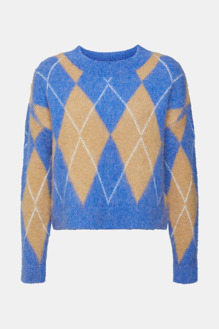Pullover aus Wollmix mit Argyle-Muster, BRIGHT BLUE, detail image number 6