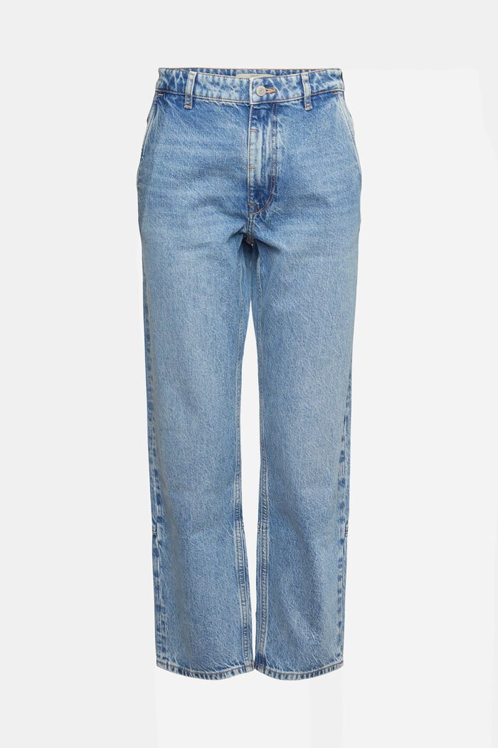 Dad-Jeans aus Baumwolle, BLUE LIGHT WASHED, overview