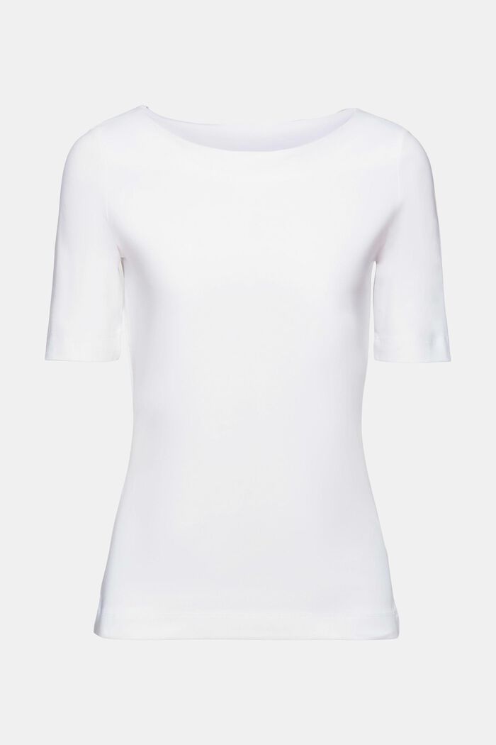 T-Shirt mit U-Boot-Ausschnitt, WHITE, detail image number 5