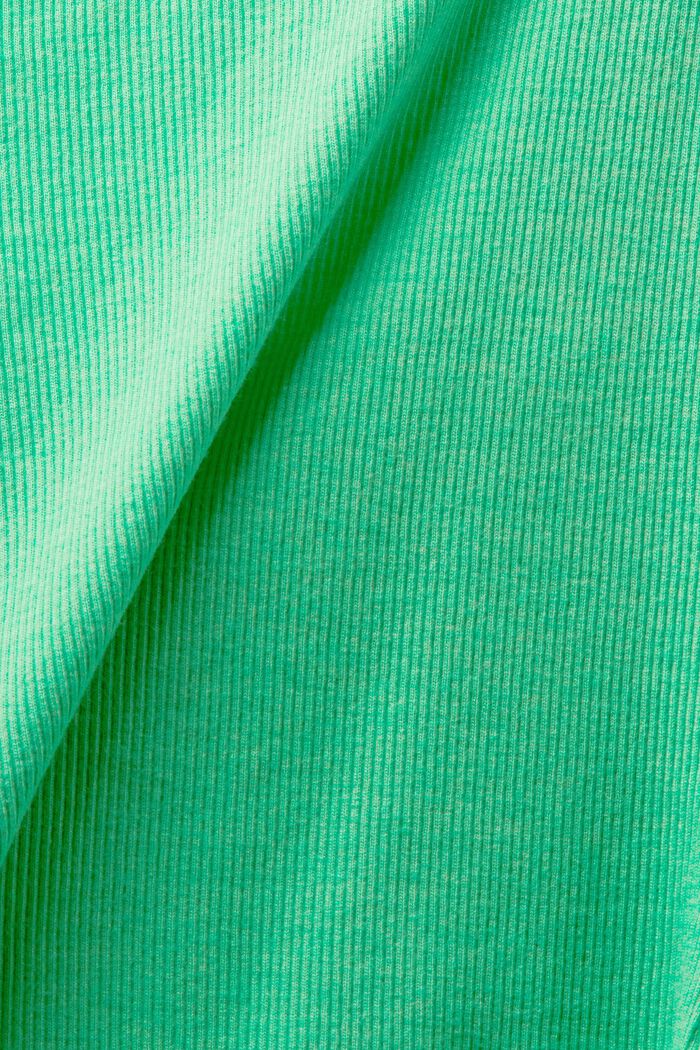 Geripptes, schulterfreies T-Shirt, CITRUS GREEN, detail image number 5