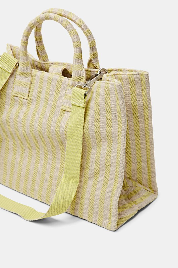Gestreifter Shopper, LIME YELLOW, detail image number 6