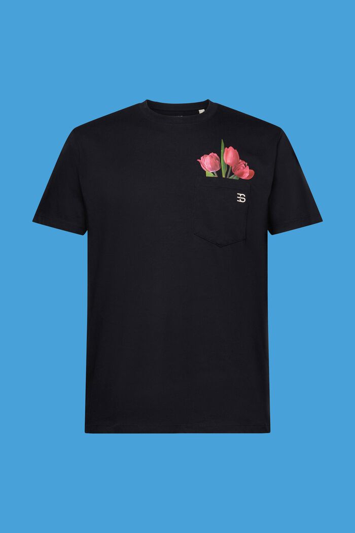 Jersey-T-Shirt mit Print , 100% Baumwolle, BLACK, detail image number 6