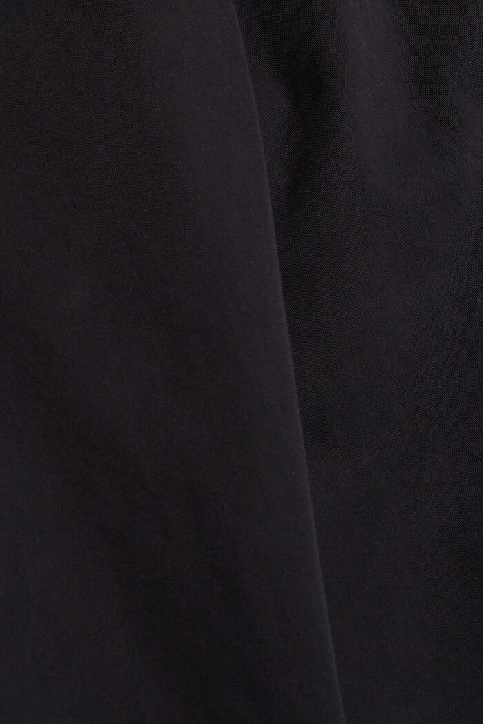 Bundfaltenhose mit Gürtel, Pima-Baumwolle, BLACK, detail image number 1