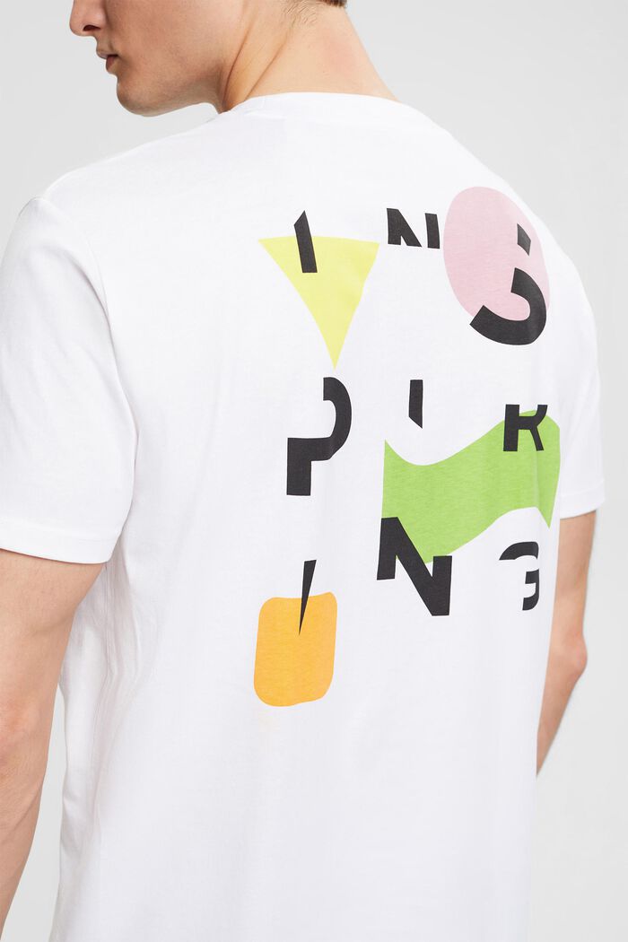 Jersey-T-Shirt mit Print, WHITE, detail image number 4