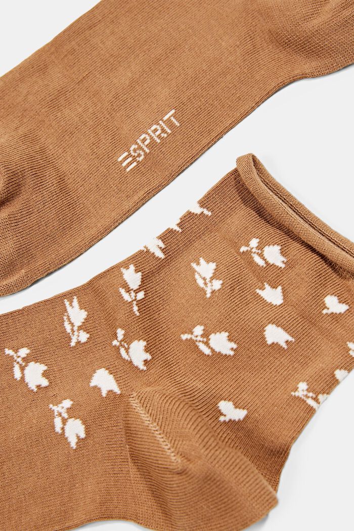 2er-Pack kurze Socken mit Blumenmuster, SIENNA, detail image number 1