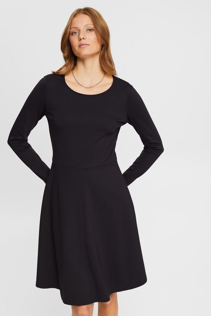Kleid aus Punto-Jersey, BLACK, detail image number 1