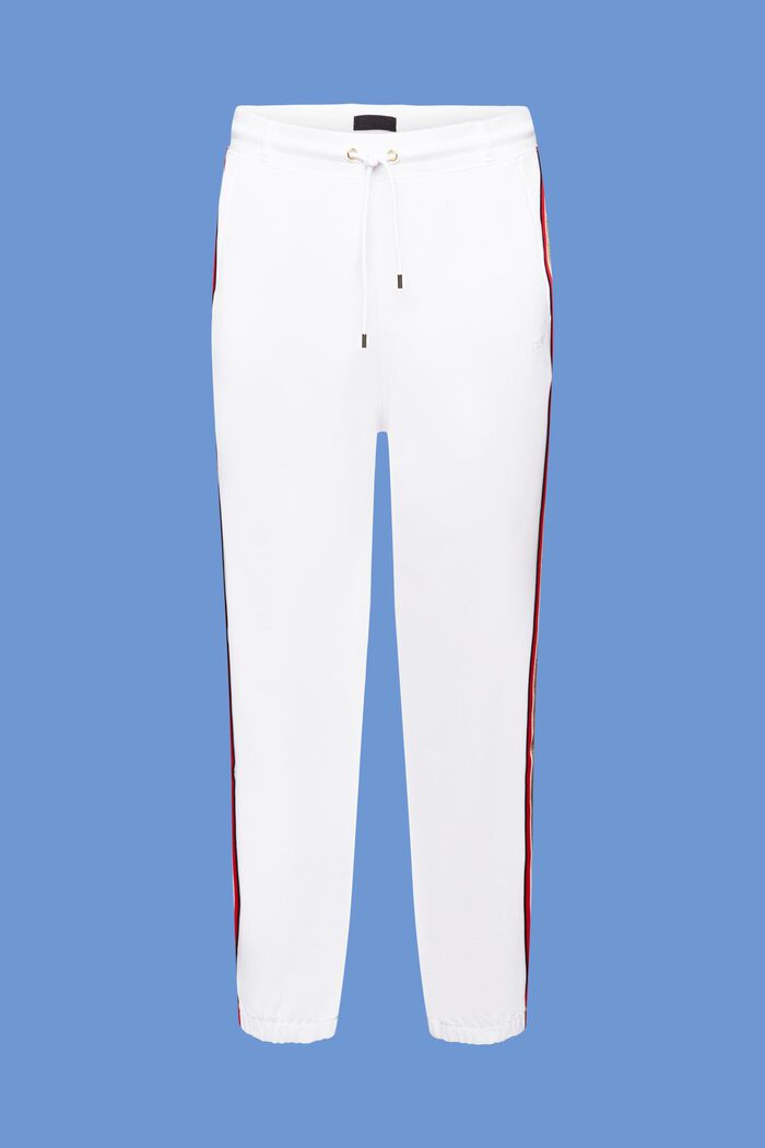 Gestreifte Trackpants aus Baumwolle, WHITE, detail image number 6