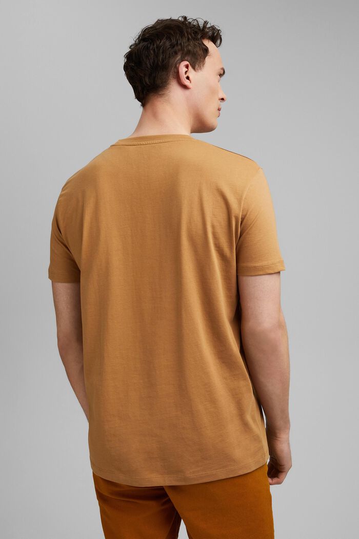 Jersey-T-Shirt mit Print, 100% Bio-Baumwolle, CAMEL, detail image number 3