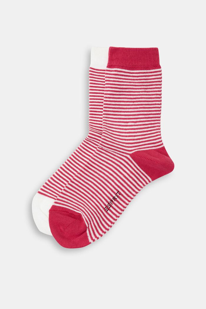 Gestreifte Socken im 2er-Pack, Bio-Baumwolle, RED, detail image number 0