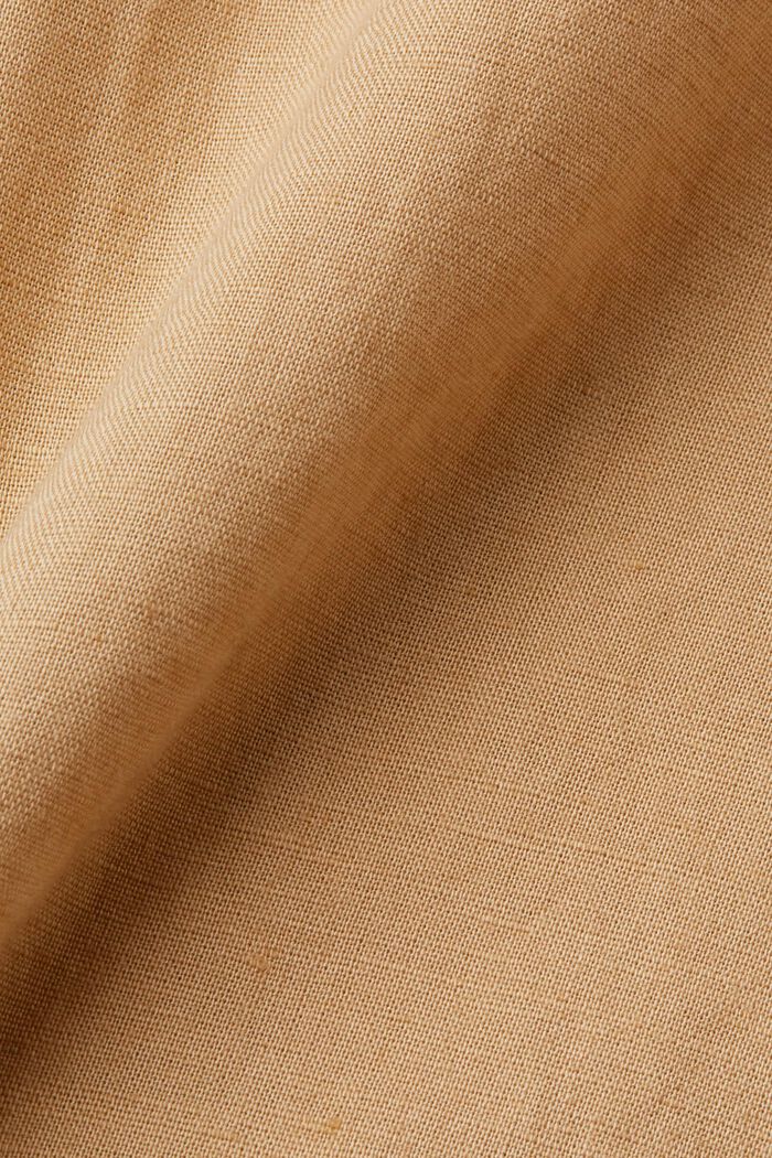 Button-Down-Hemd aus Baumwolle und Leinen, BEIGE, detail image number 4
