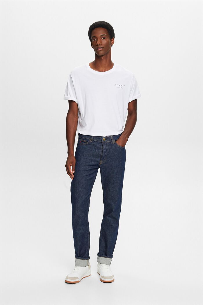 Gerade Jeans mit mittelhohem Bund, BLUE RINSE, detail image number 5