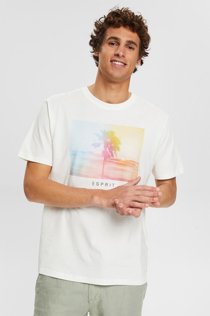 Jersey-T-Shirt mit Print, OFF WHITE, detail image number 0