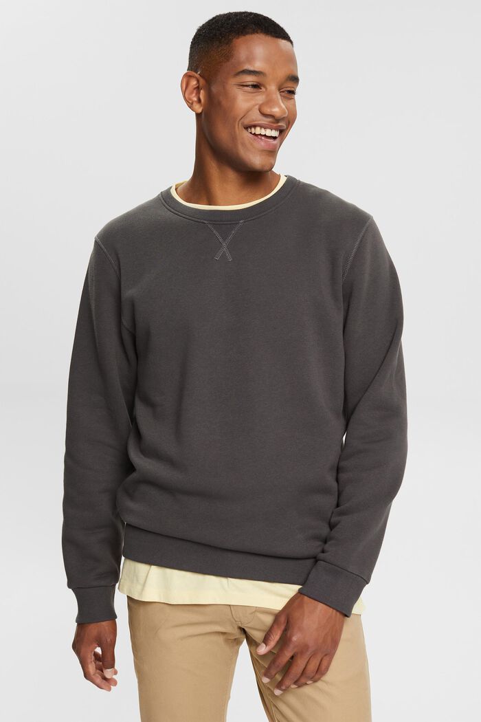 Unifarbenes Sweatshirt im Regular Fit, BLACK, detail image number 0