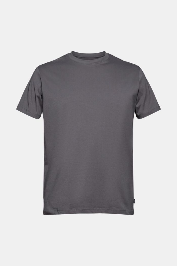 Jersey-T-Shirt aus 100% Organic Cotton, DARK GREY, overview
