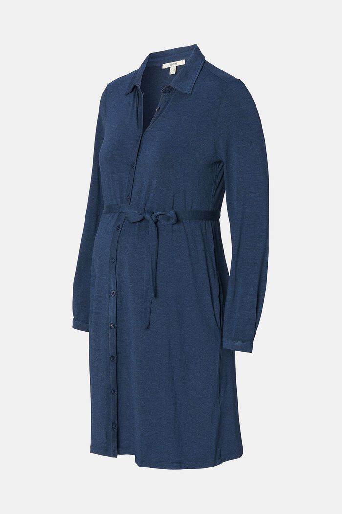 Jerseykleid mit Knöpfen auf der Vorderseite, DARK BLUE, detail image number 6