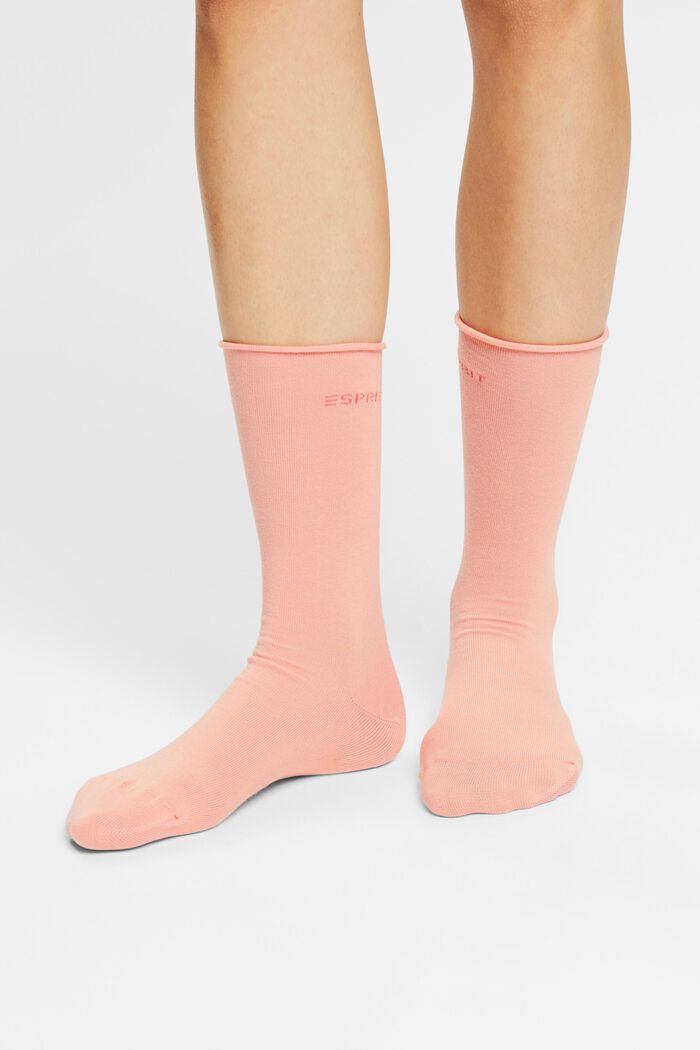 Doppelpack Socken mit Rollkanten, Bio-Baumwolle, APRICOT, detail image number 2