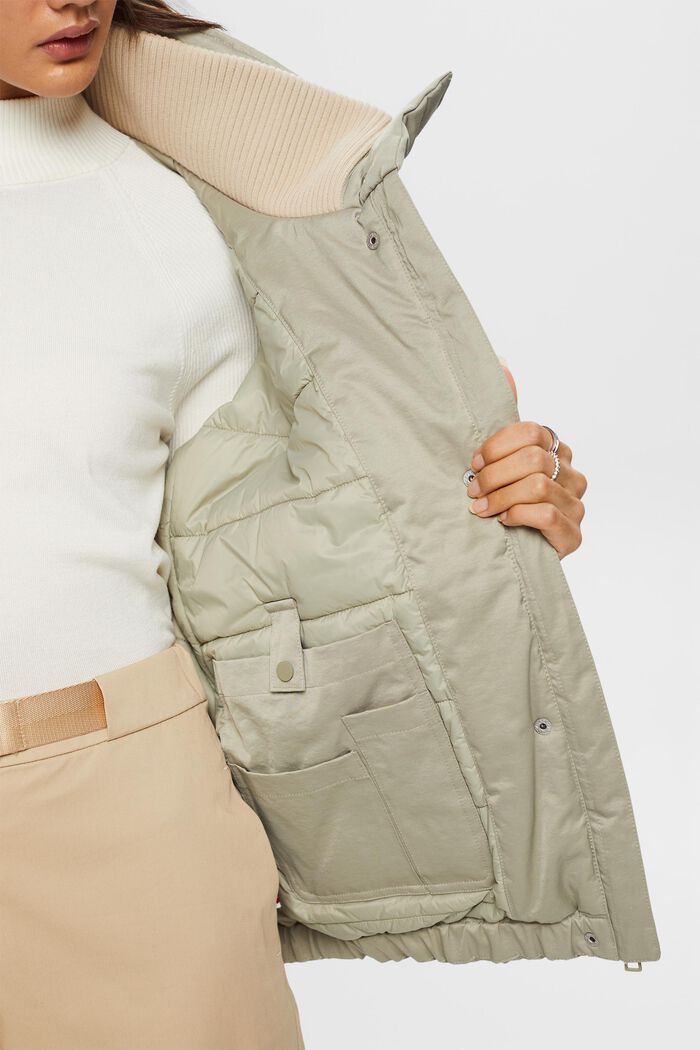 Recycled: Wattierter Parka, DUSTY GREEN, detail image number 2