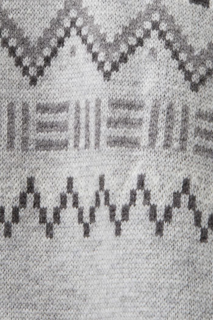 Norweger-Pullover aus Wolle und Kaschmir, LIGHT GREY, detail image number 5