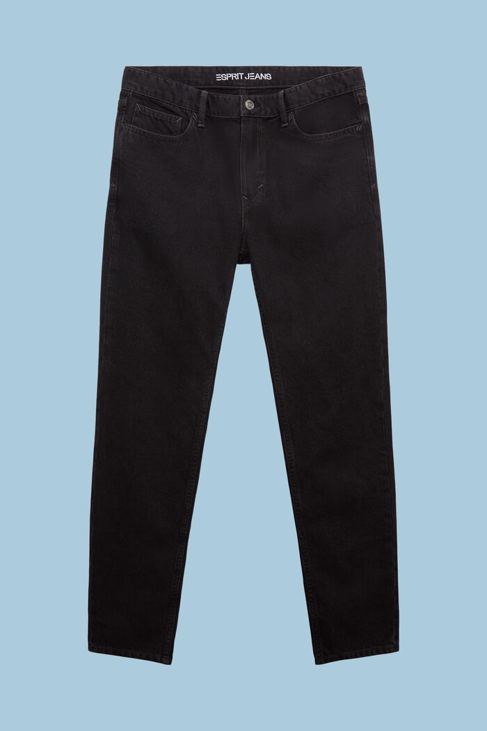 Gerade geschnittene, schmal zulaufende Jeans, BLACK DARK WASHED, detail image number 6