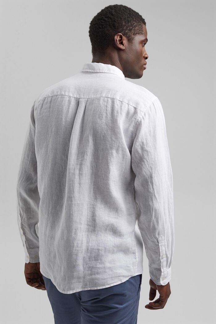 Button-Down-Hemd aus 100% Leinen, WHITE, detail image number 3