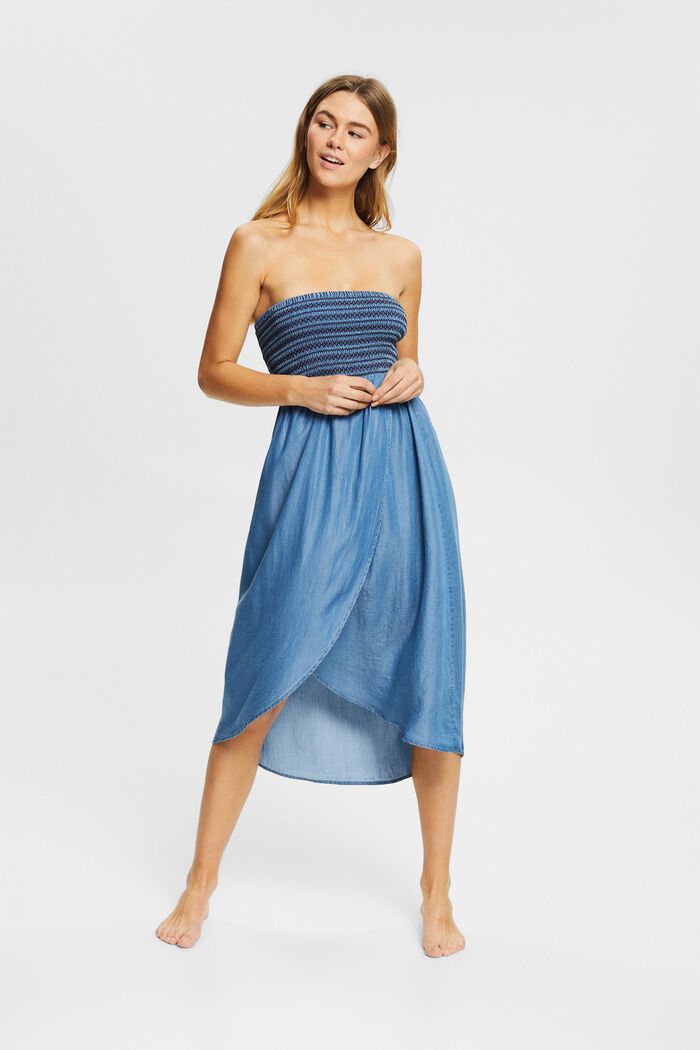 Bandeau-Kleid in Denim-Optik, BLUE, detail image number 2