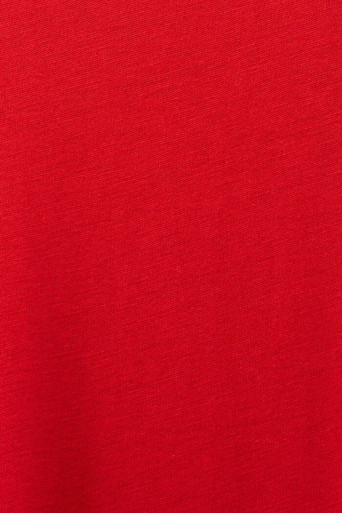 Rundhals-T-Shirt aus Pima-Baumwolljersey, DARK RED, detail image number 5