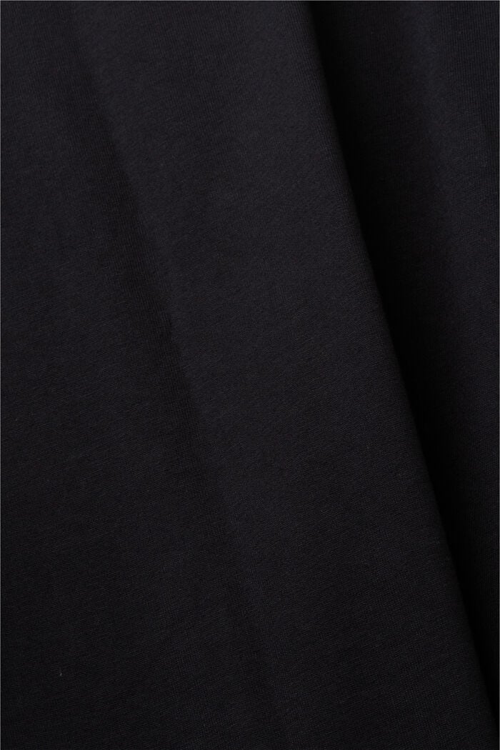 Jersey-T-Shirt mit Brust-Print, 100 % Baumwolle, BLACK, detail image number 6