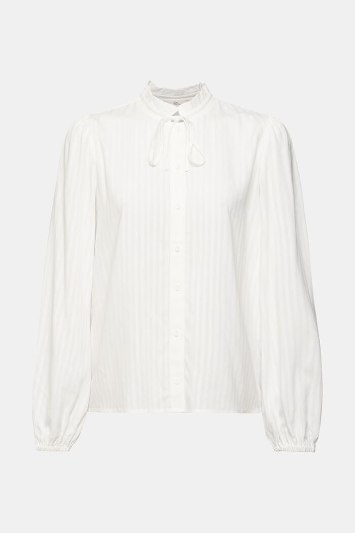 Bluse mit gekräuseltem Kragen, LENZING™ ECOVERO™, OFF WHITE, detail image number 6
