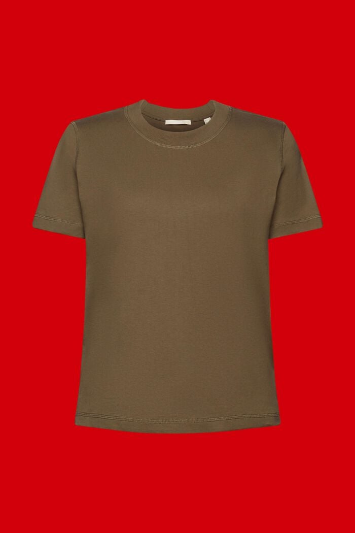 Lockeres T-Shirt aus 100 % Baumwolle, KHAKI GREEN, detail image number 6
