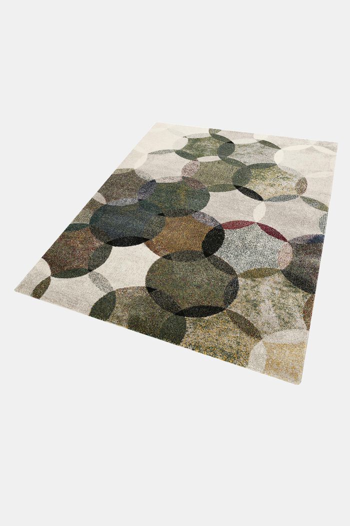 Kurzflor-Teppich mit symmetrischem Muster, OLIVE, detail image number 4