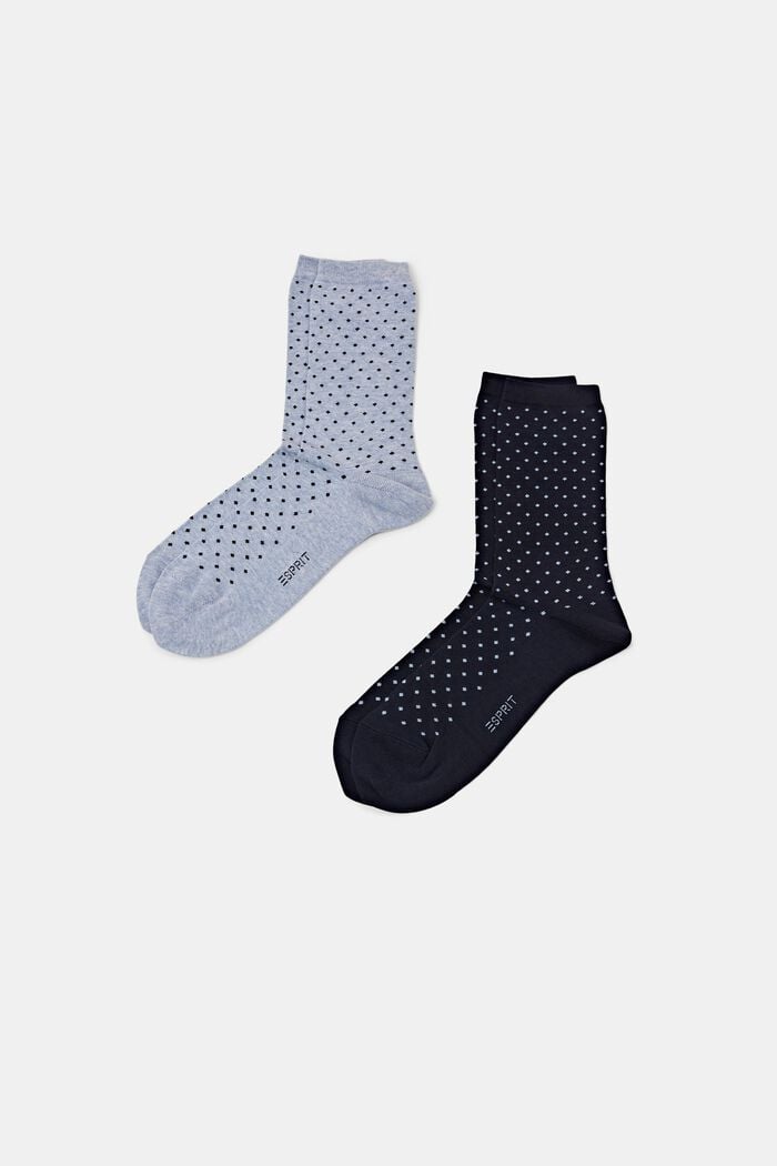 2er-Set Socken mit Polka Dots, Bio-Baumwolle, LIGHT BLUE/NAVY, detail image number 0