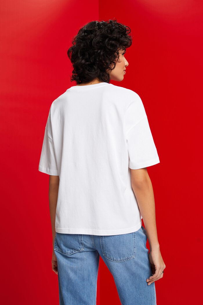Bedrucktes Baumwoll-T-Shirt, WHITE, detail image number 3