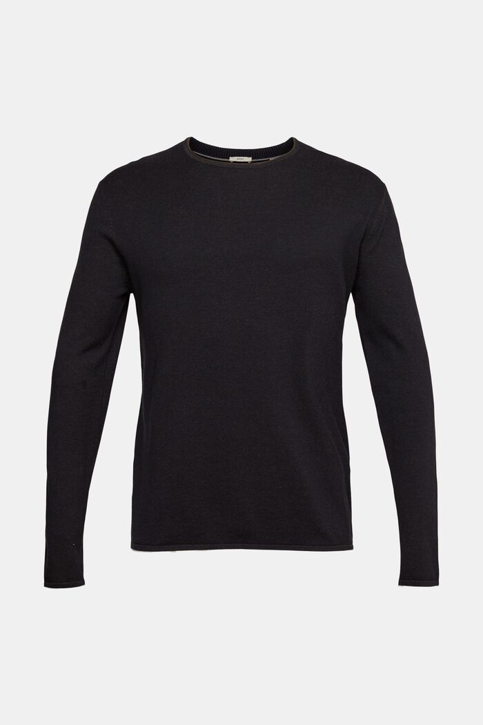 Pullover aus reiner Baumwolle, BLACK, detail image number 6