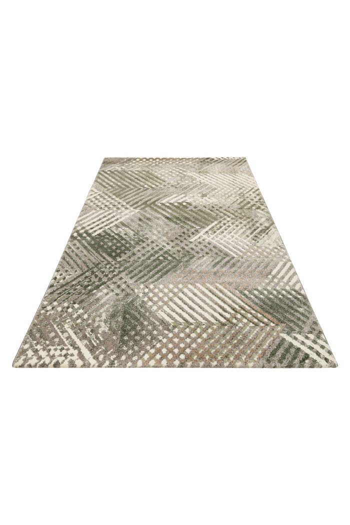 Kurzflor-Teppich mit geometrischem Muster, DUSTY GREEN, detail image number 5