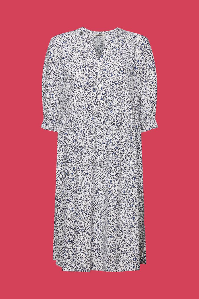 Duftiges Kleid mit Allover-Muster, WHITE, detail image number 6