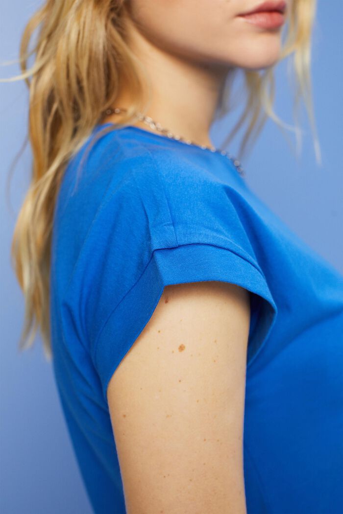 Basic-T-Shirt, 100 % Baumwolle, BRIGHT BLUE, detail image number 2