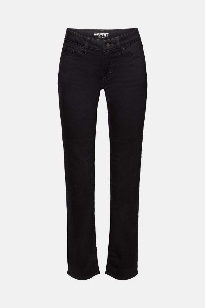 Jeans mit geradem Bein und mittlerer Bundhöhe, BLACK RINSE, detail image number 5