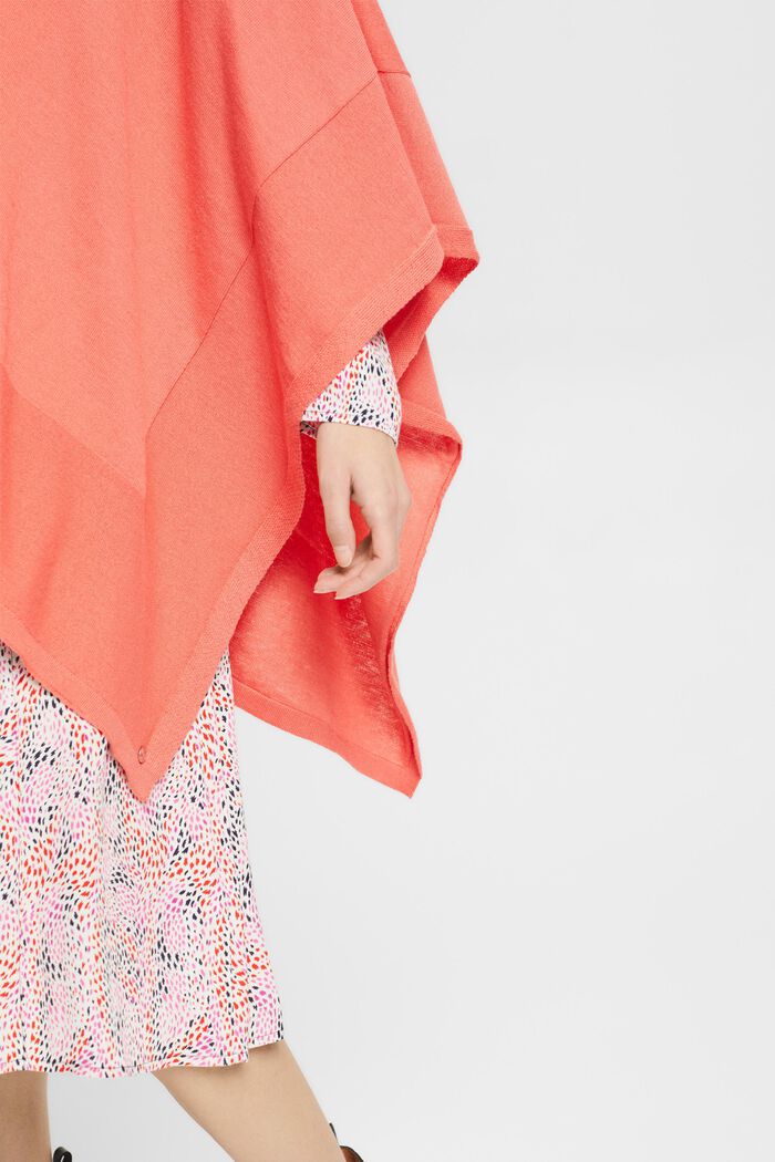 Recycelt: weicher Poncho, CORAL, detail image number 2