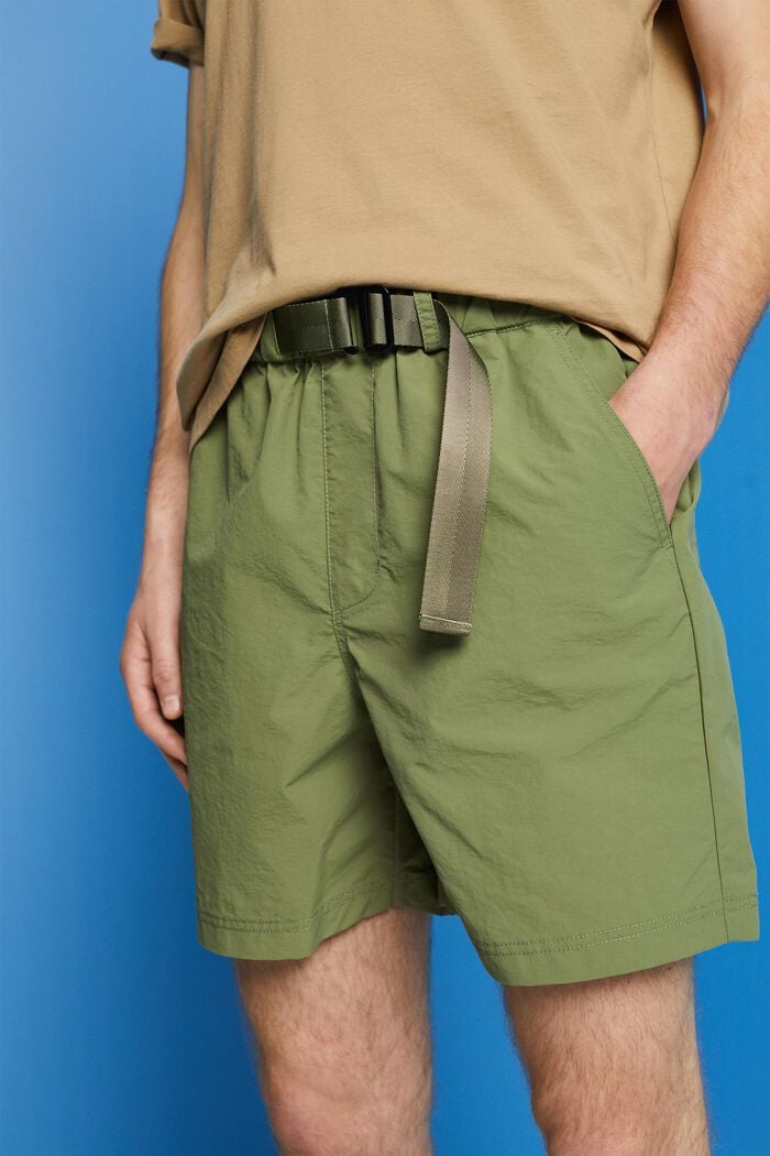 Shorts mit integriertem Gürtel, OLIVE, detail image number 2