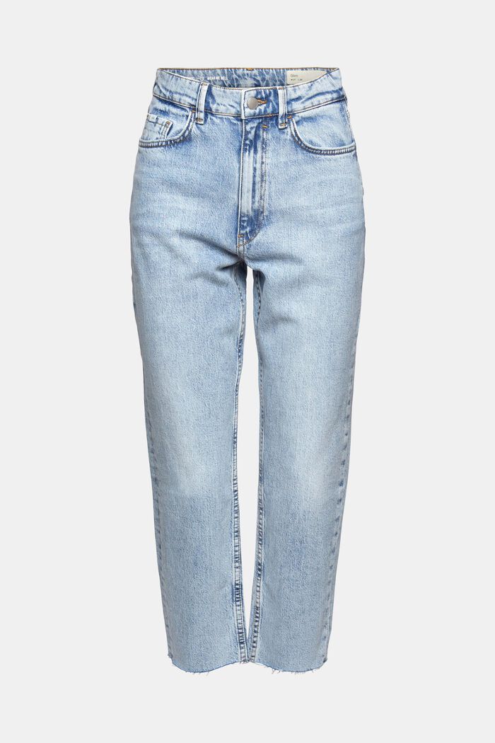 Cropped Jeans aus Baumwoll-Mix, BLUE LIGHT WASHED, overview