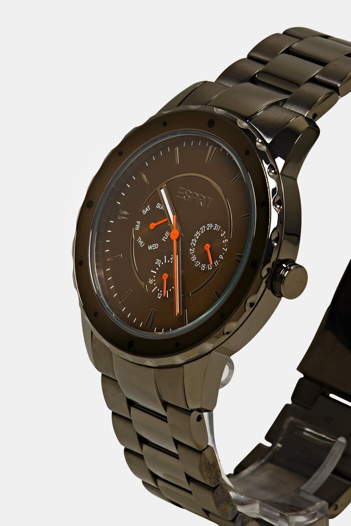 Edelstahl-Uhr mit Gliederarmband, GREY, detail image number 1