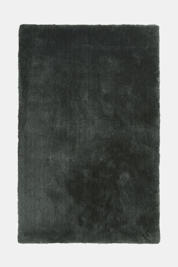 Hochflor-Teppich im unifarbenen Design, STEEL GRAY, detail image number 0