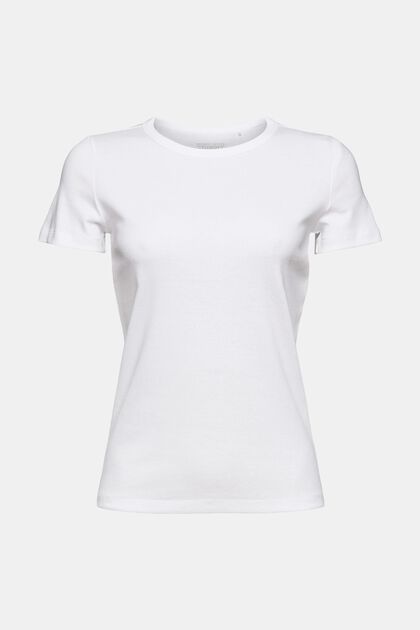 T-Shirt aus Baumwolle, WHITE, overview