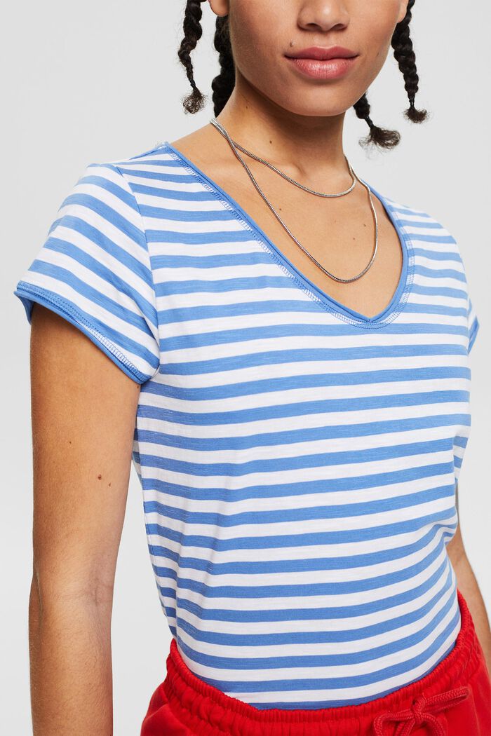 Gestreiftes T-Shirt aus Organic Cotton, LIGHT BLUE LAVENDER, detail image number 0